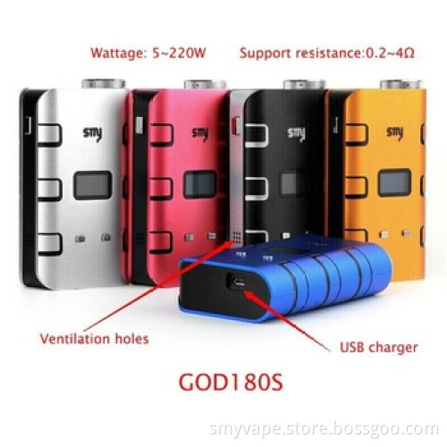 2014 SMY God180S 180watt box mod God180s box mod high quality 180S watt god mod(220W)
